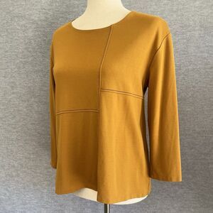 Lisa Bayne Lagenlook Modernist Top XS Geometric Patchwork Boxy Minimalist Artsy